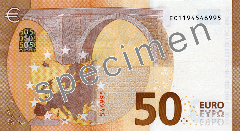 Гръб на €50